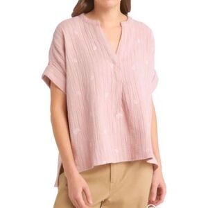 NWT Madewell Light Pink Embroidered Gauze Top - Medium